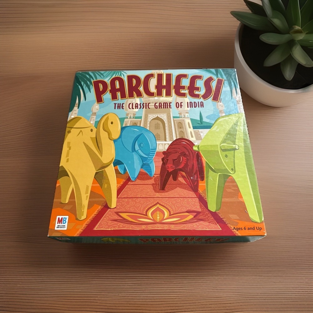 Parcheesi Board Game The Classic Game of India 2001 Milton Bradley Complete